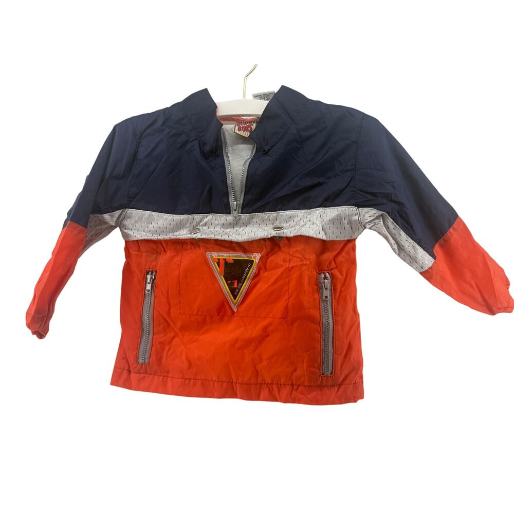 Vintage Buddy Boys Lightweight 1/2 Zip Pullover Jacket Blue Orange 3T